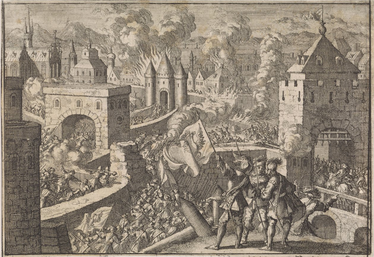 Magdeburgin valloitus 1631 tekijältä Jan Luyken (attributed to)