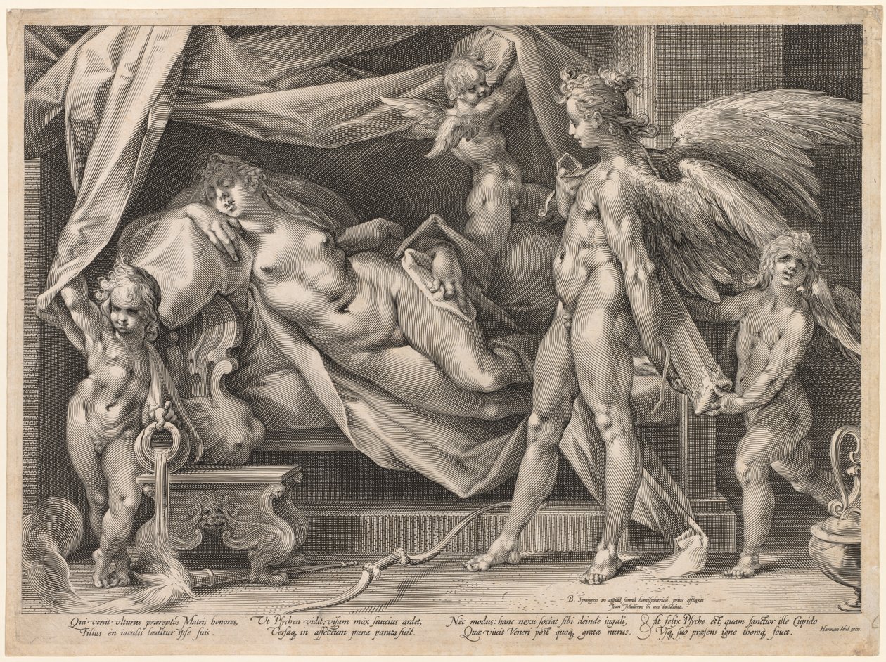 Cupid ja Psyche, n. 1600. tekijältä Jan Muller