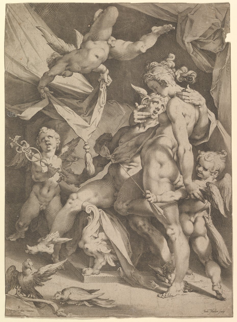 Venus ja Merkurius, n. 1600. tekijältä Jan Muller