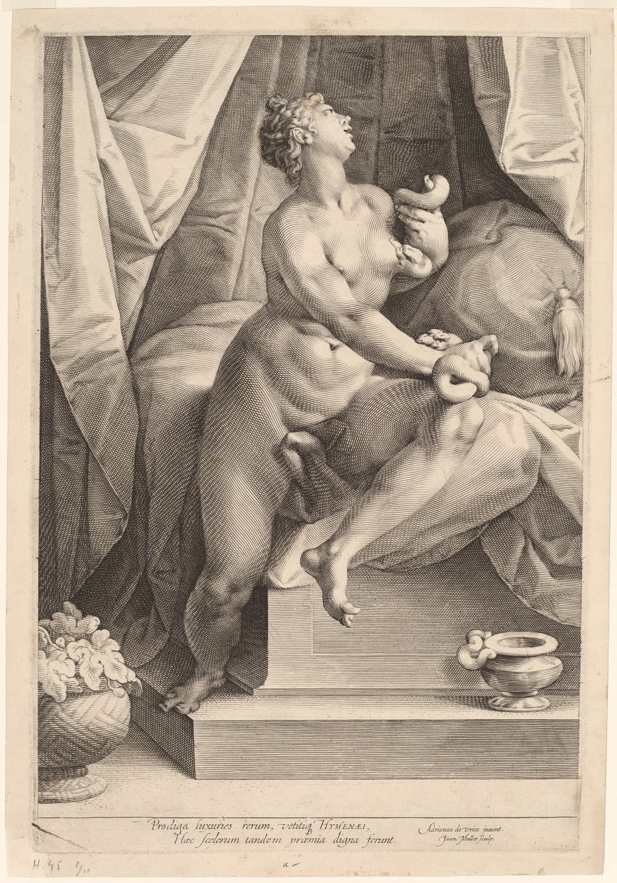 Kleopatra tekijältä Jan Muller, after Adriaen de Vries