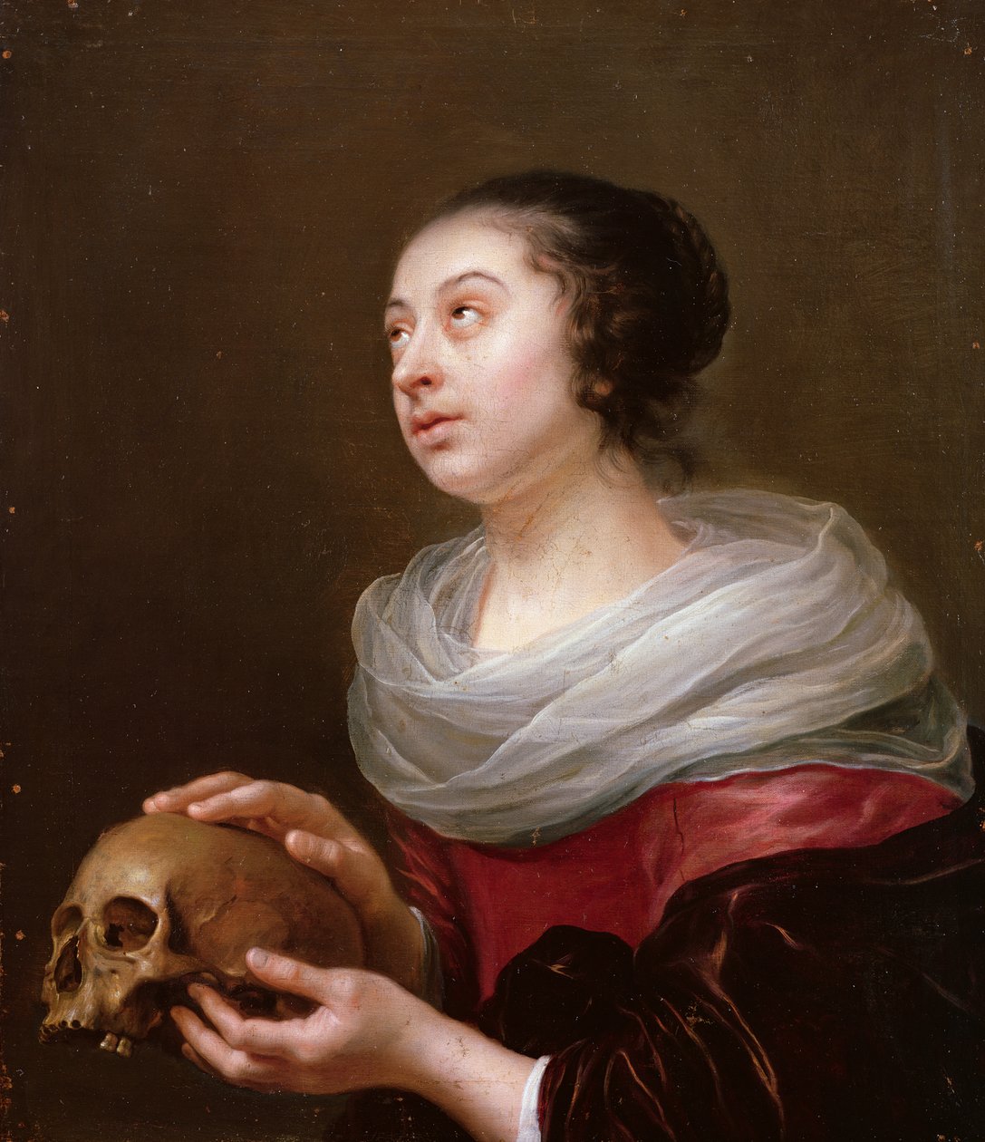 Nuori nainen, jolla on kallo, 1640-luku tekijältä Jan Olis