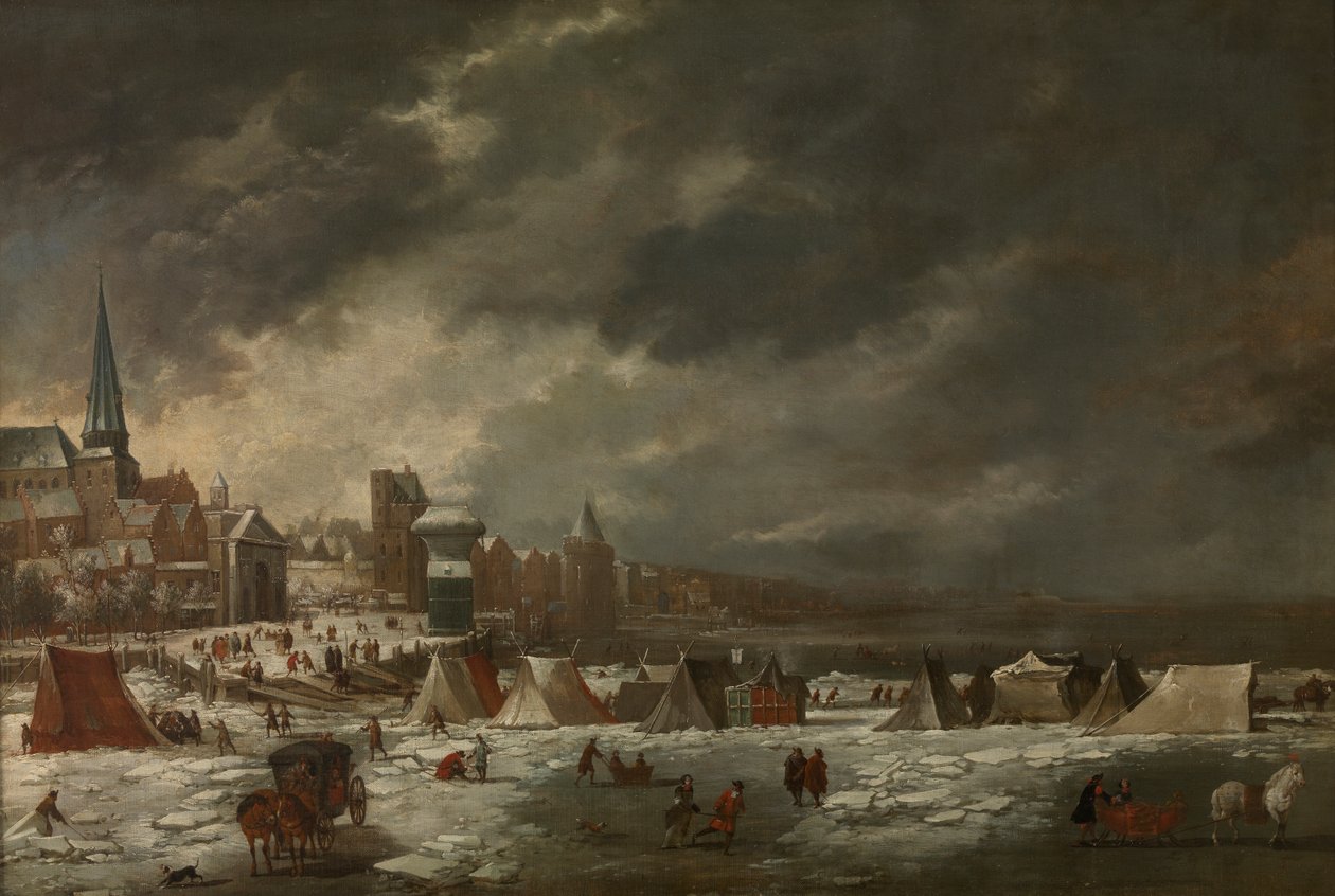 Jäätynyt Scheldt Antwerpenissä tekijältä Jan Peeters