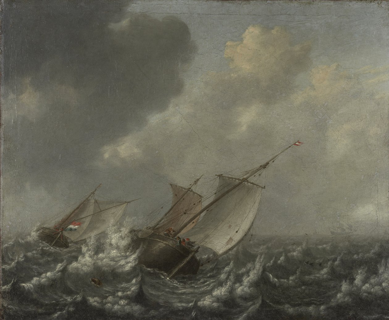 Alukset aaltoisella merellä, 1620-luku tekijältä Jan Porcellis