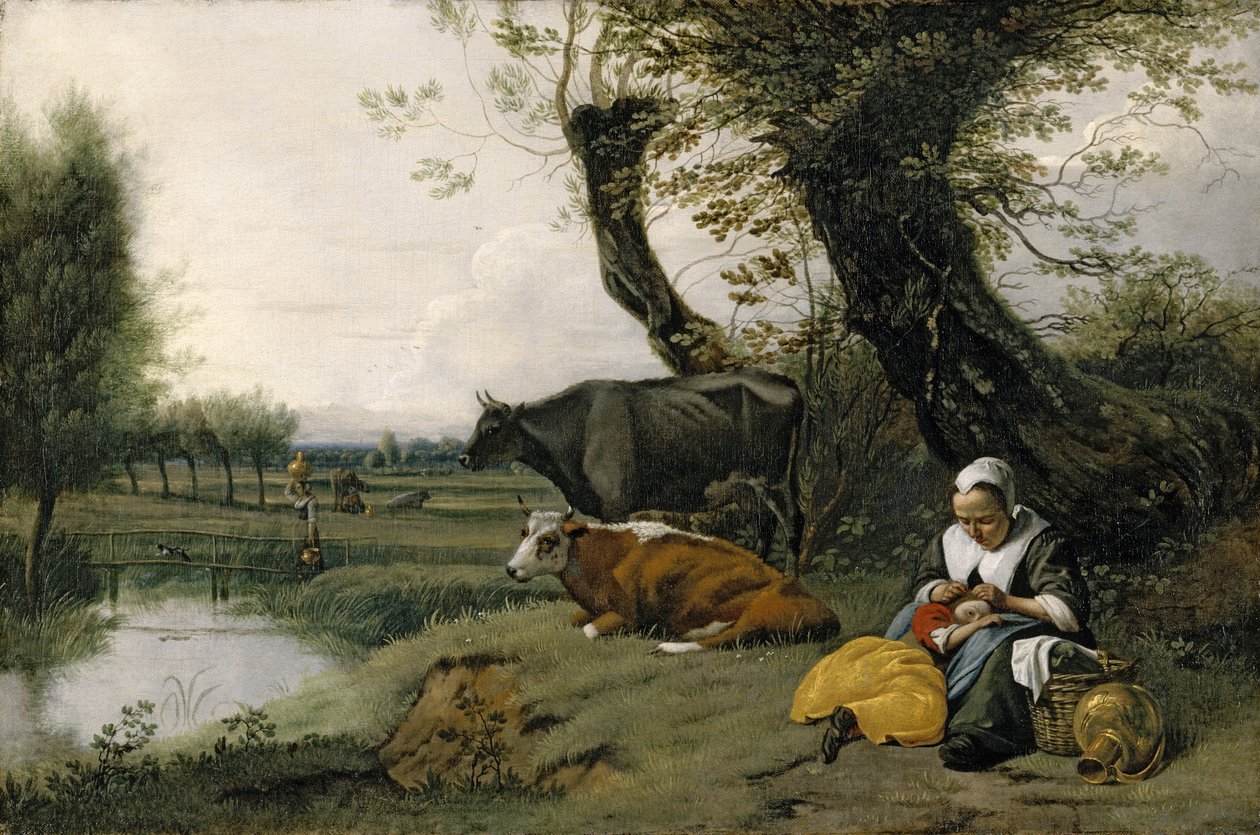 Pastoraalinen kohtaus, n. 1667-1668 tekijältä Jan Siberechts
