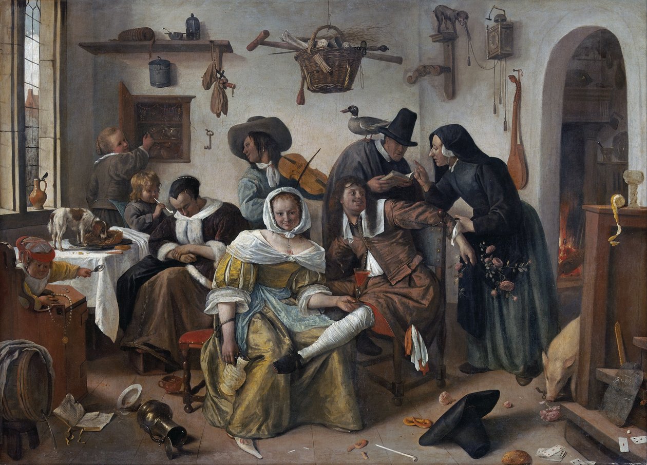 Varo ylellisyyttä ("In Weelde Siet Toe") tekijältä Jan Steen