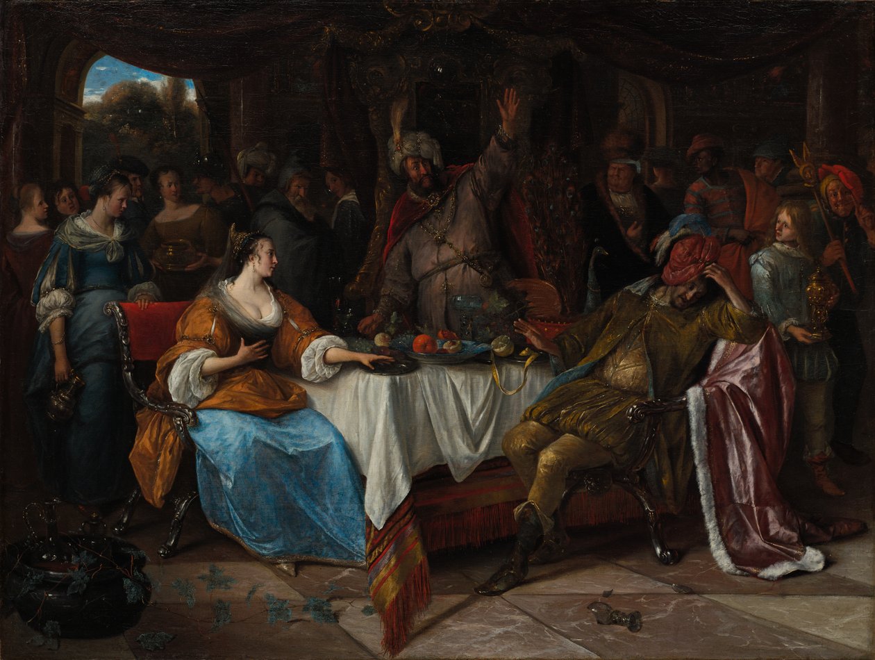Ester, Ahasverus ja Haman tekijältä Jan Steen