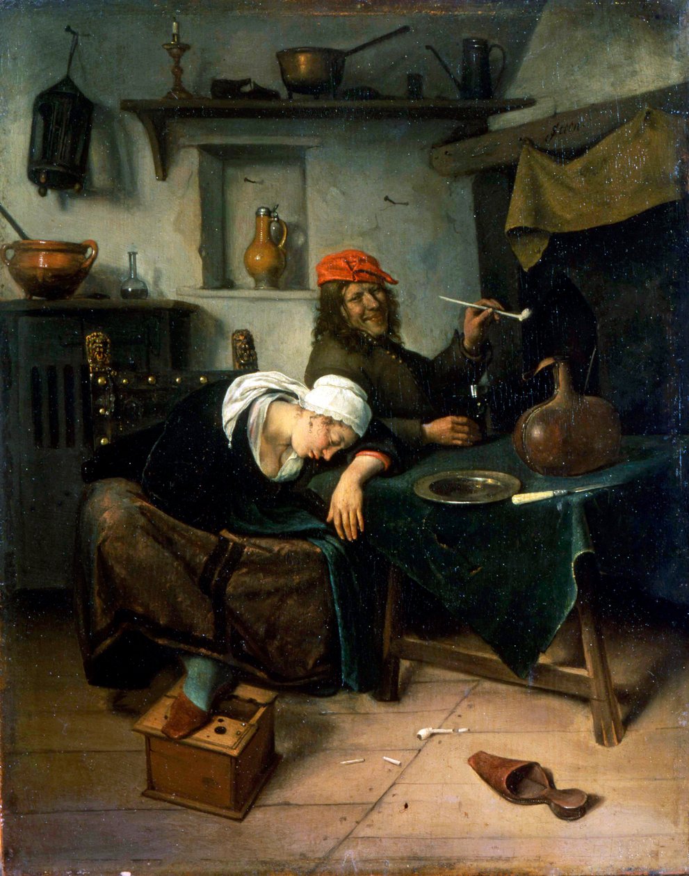 "The Idlers", c1660. tekijältä Jan Steen