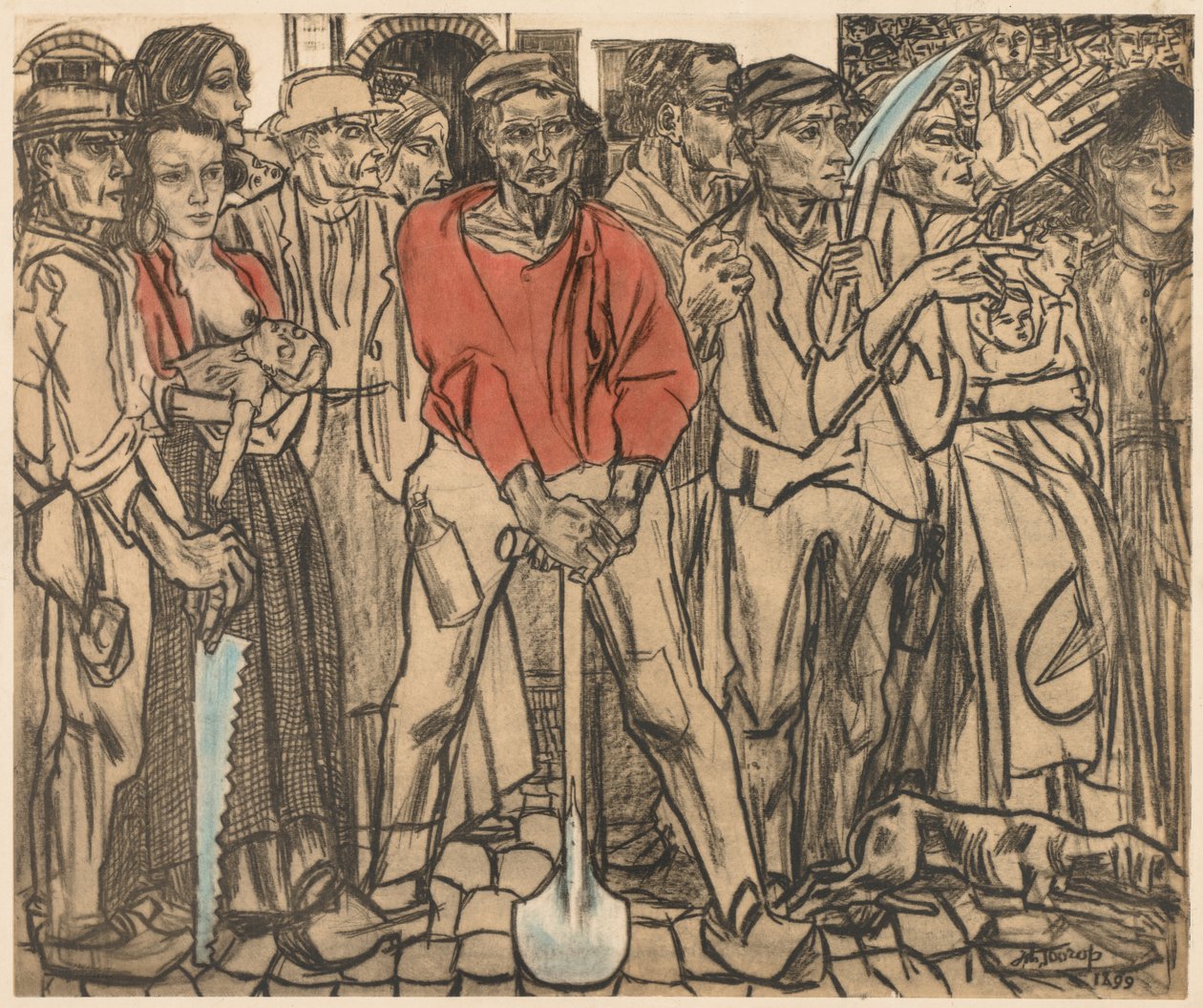 Työläisten ryhmä tekijältä Jan Toorop