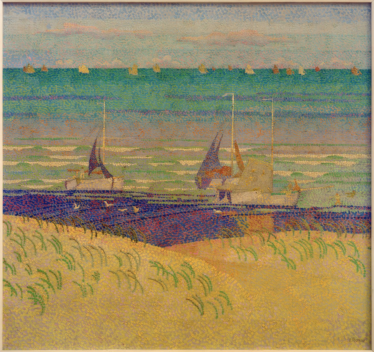 Dyynimaisema purjeveneineen tekijältä Jan Toorop