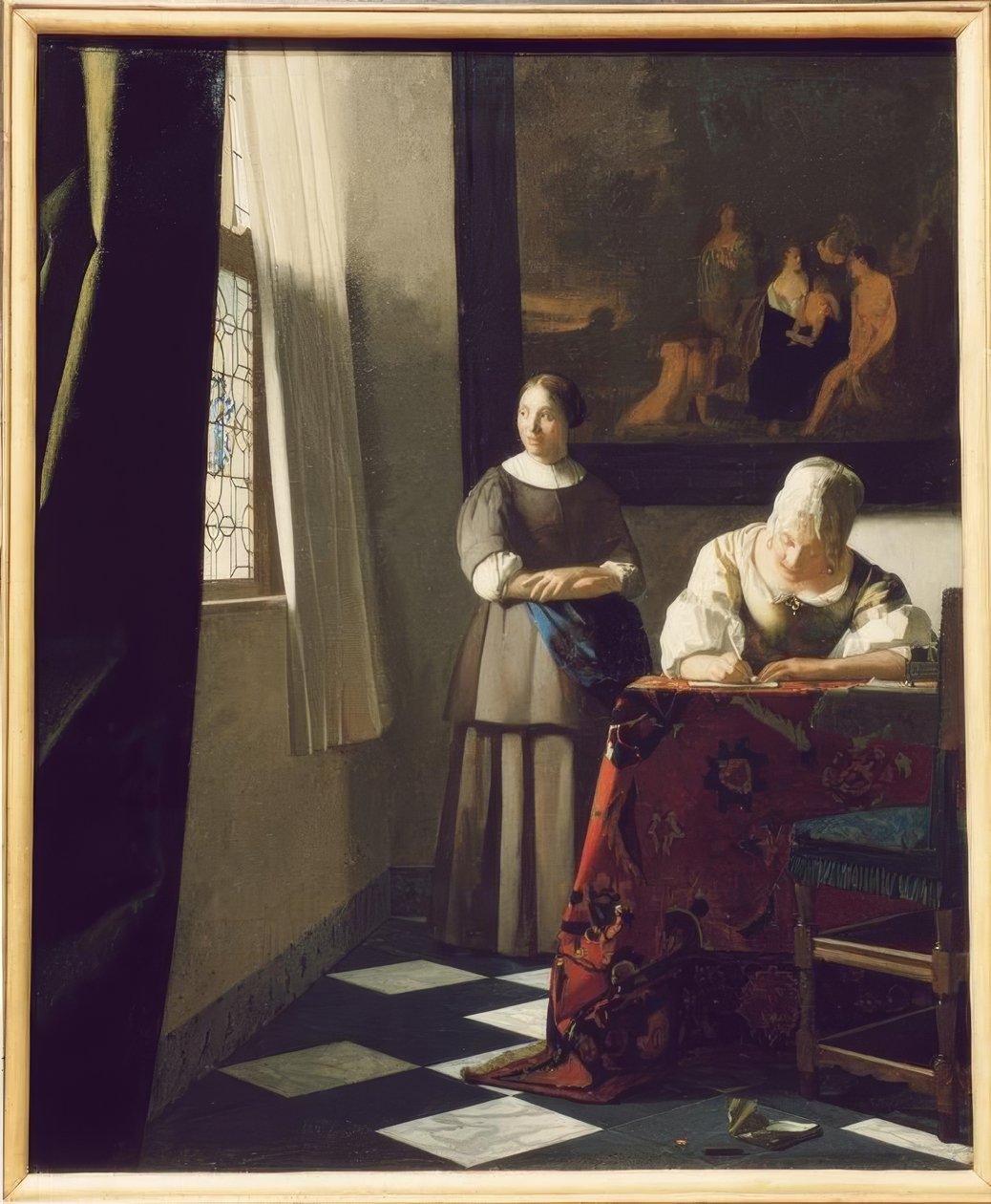 Briefschreiberin und Dienstmagd tekijältä Jan Vermeer van Delft