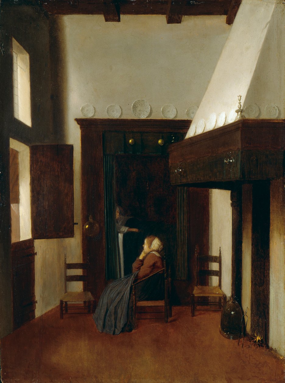 Pieni sairaanhoitaja, c1654-1670 tekijältä Johannes Vermeer