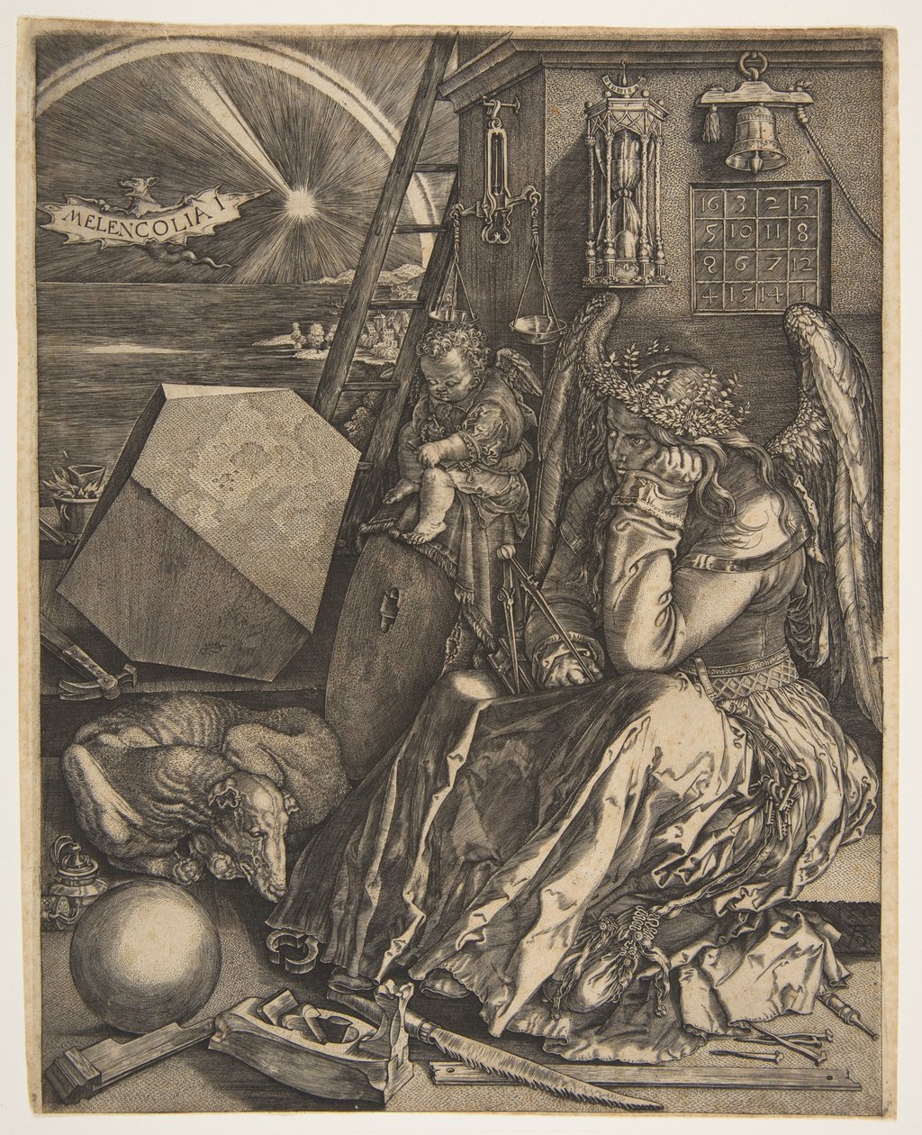 Melencolia I kopio, 1602. tekijältä Jan Wierix