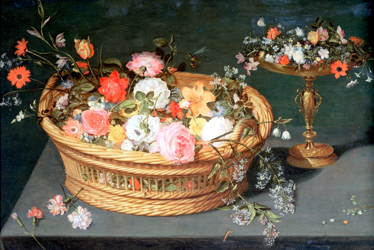 Kukkakori, c1590-1625 tekijältä Jan the Elder Brueghel