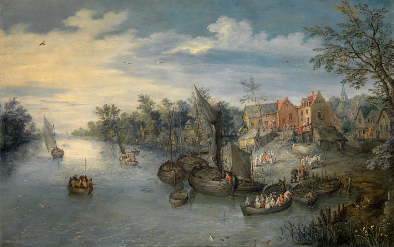 Jokimaisema tekijältä Jan the Elder Brueghel