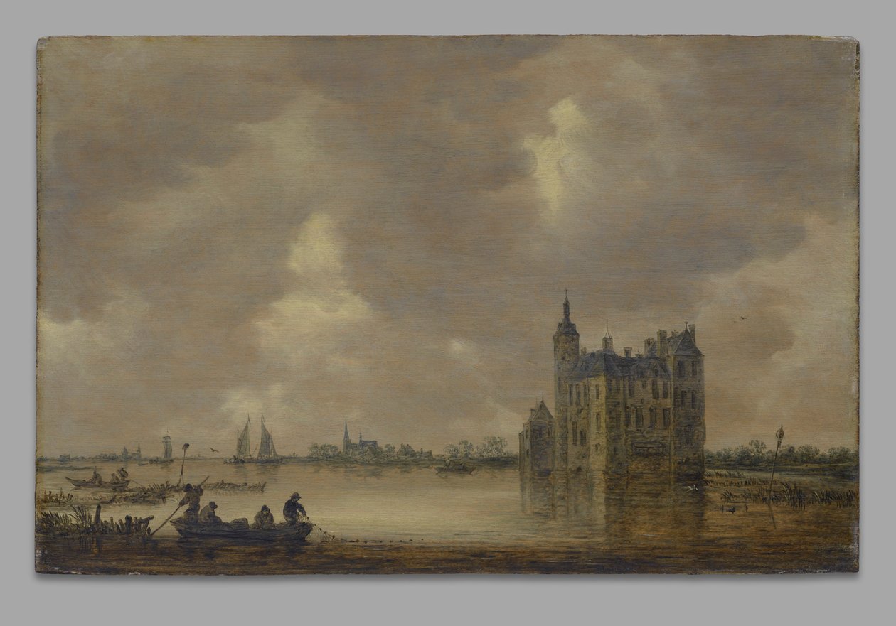 Linna joen rannalla tekijältä Jan van Goyen