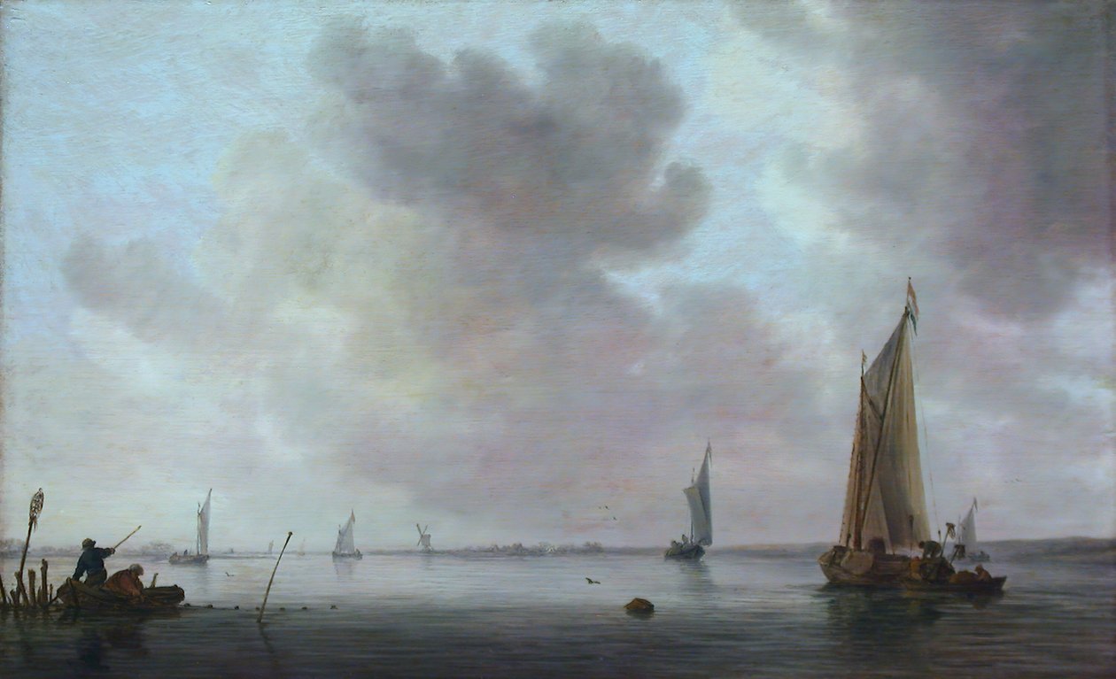 Kalastusveneet suistossa, 1633. tekijältä Jan van Goyen