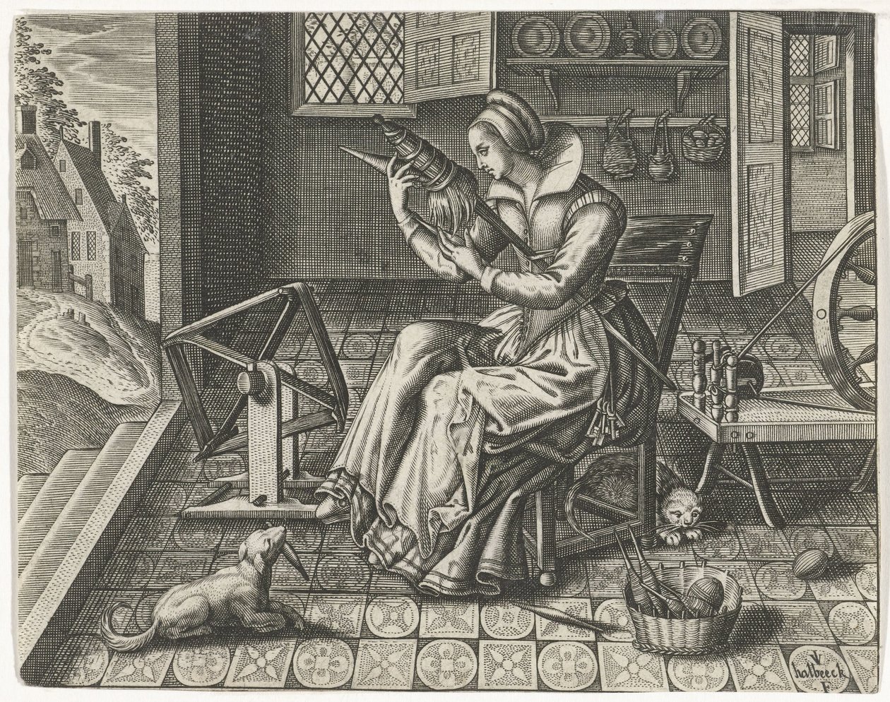 Spinster sisätiloissa tekijältä Jan van Halbeeck