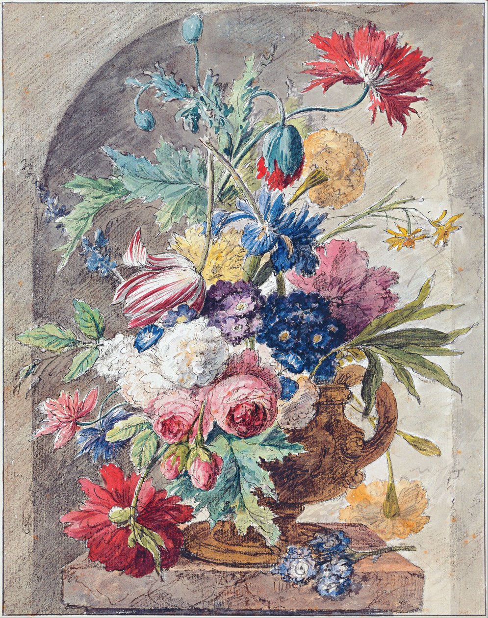 Kukka-asetelma, noin 1734 tekijältä Jan van Huysum