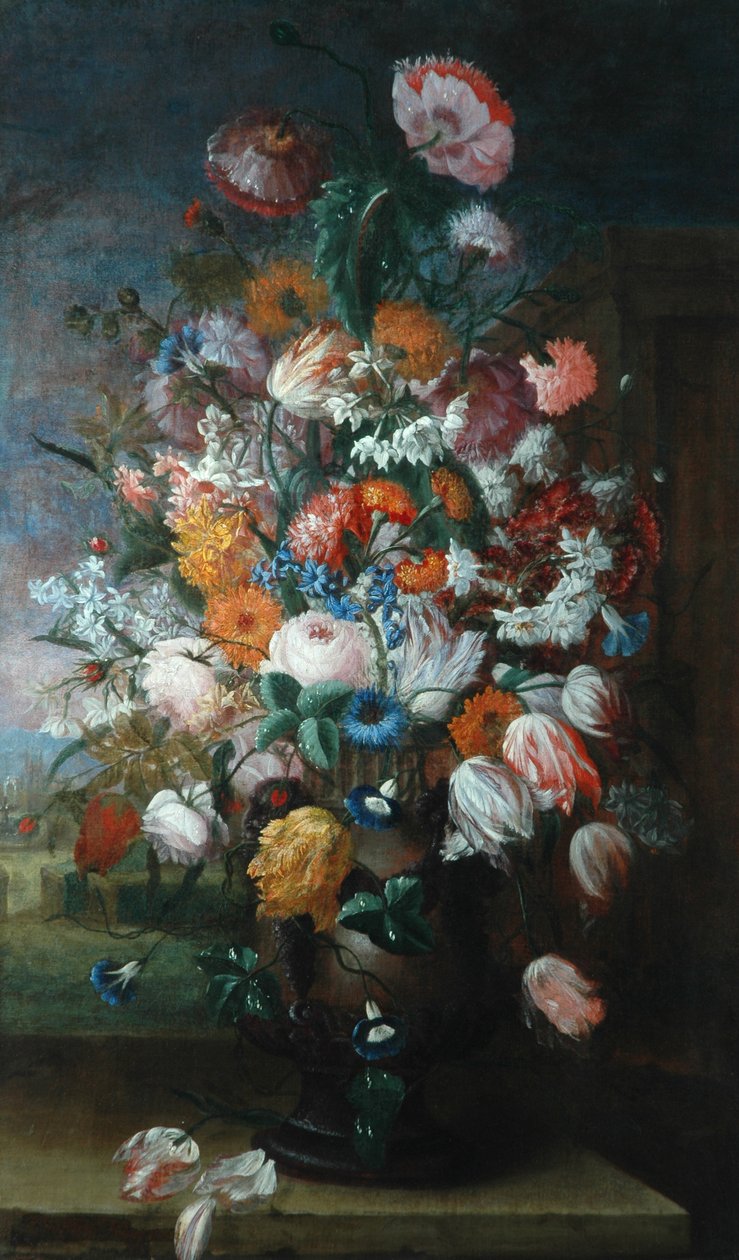 Kukat, iiristen tutkimista, 1682 tekijältä Jan van Huysum