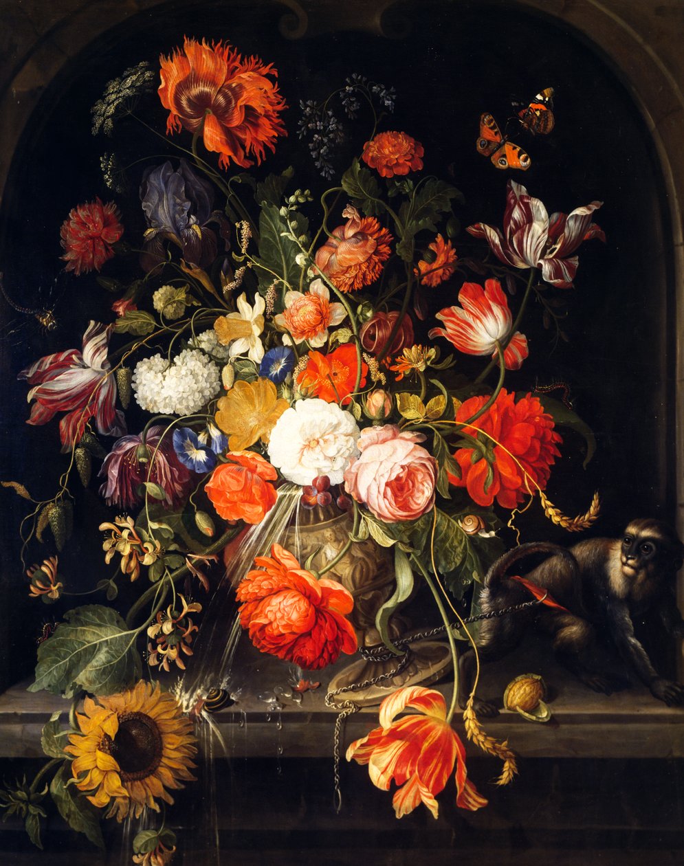 Kukat, kirjoittanut Jan van Huysum (1682-1749) tekijältä Jan van Huysum