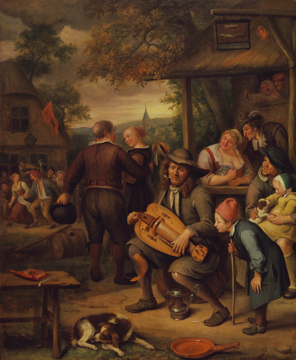 The Hurdy Gurdy Player tekijältä Jan van Kessel