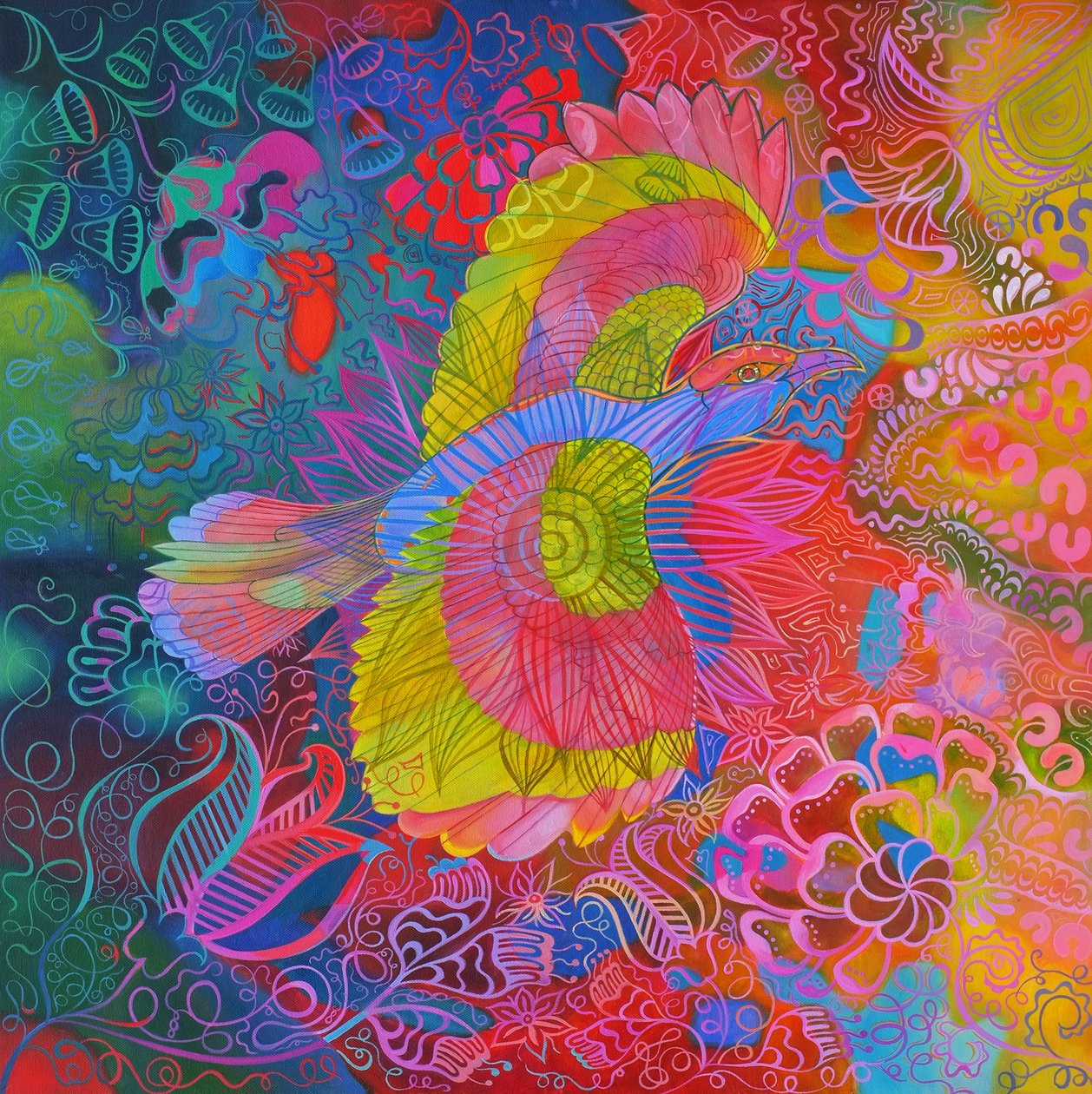 Lentävä intialainen rullalintu, 2013, tekijältä Jane Tattersfield