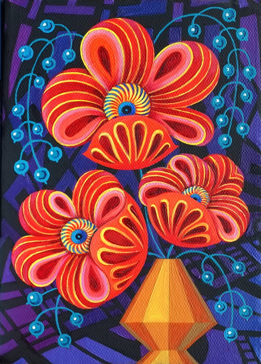Punainen kukinta marjoilla, 2016, tekijältä Jane Tattersfield