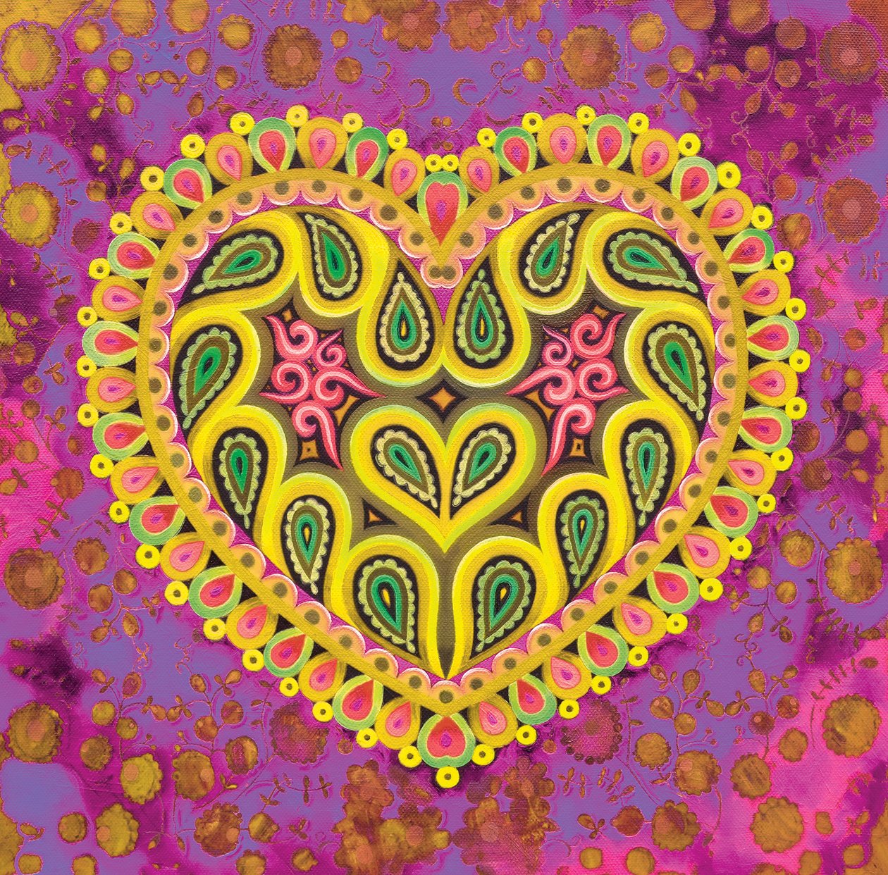 Valentines folk sydän vaaleanpunainen, 2016, tekijältä Jane Tattersfield