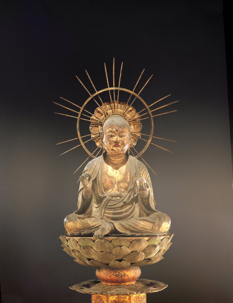 Jizo Bosatsu (Ksitigarbha), Kamakura-kausi (1185-1333), 1200-luvun toinen puoli (puu, lakka ja kultalehti) (katso myös 394837) tekijältä Japanese School