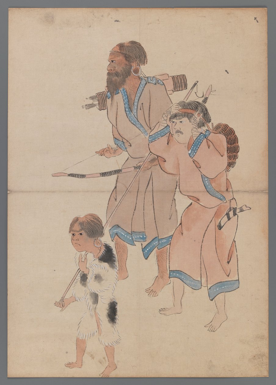 Ainu Hunters (muste ja väri paperille) tekijältä Japanese School
