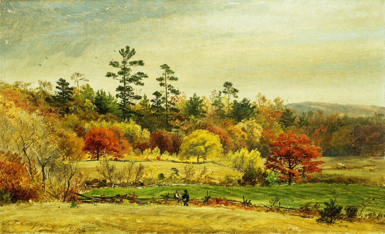Keskustelu aidalla, 1873 tekijältä Jasper Francis Cropsey