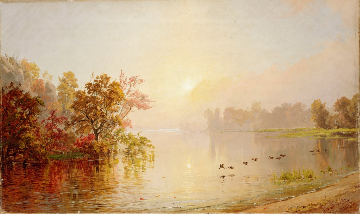 Sumuinen iltapäivä - syksy, 1873 tekijältä Jasper Francis Cropsey