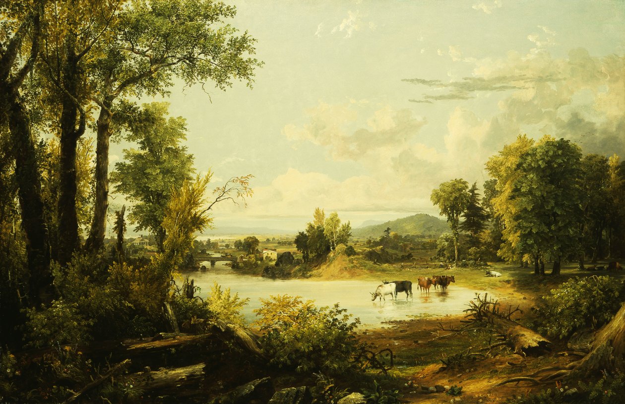 Hiljainen laakso, 1856 tekijältä Jasper Francis Cropsey
