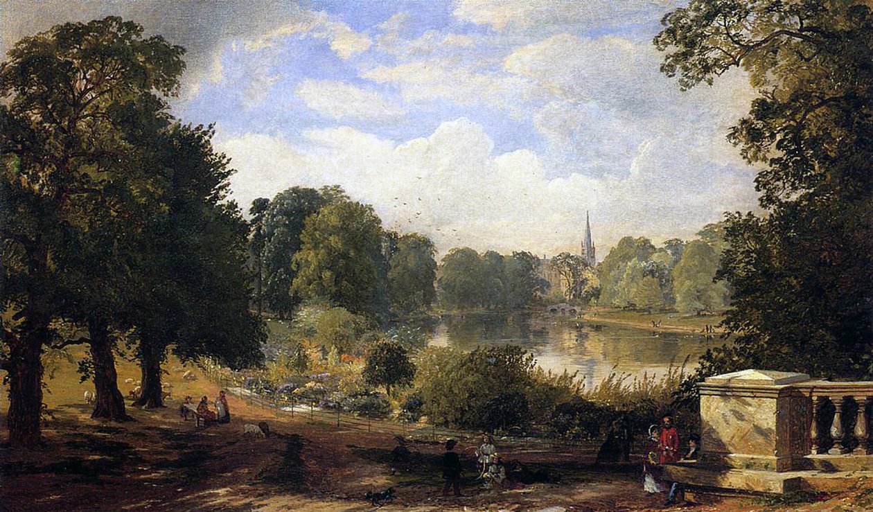 Serpentine, Hyde Park, Lontoo, 1858 tekijältä Jasper Francis Cropsey
