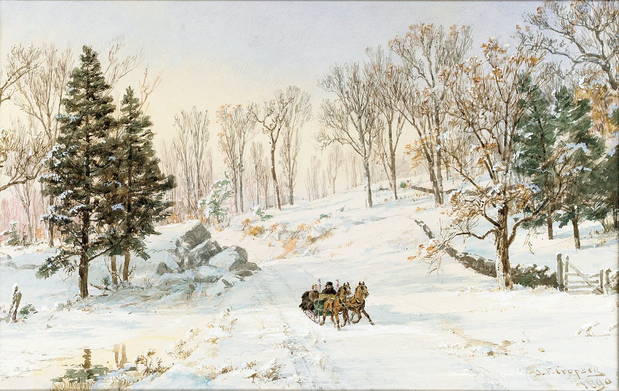 Talvi Ravensdale Roadilla, Hastings-on-Hudsonissa tekijältä Jasper Francis Cropsey