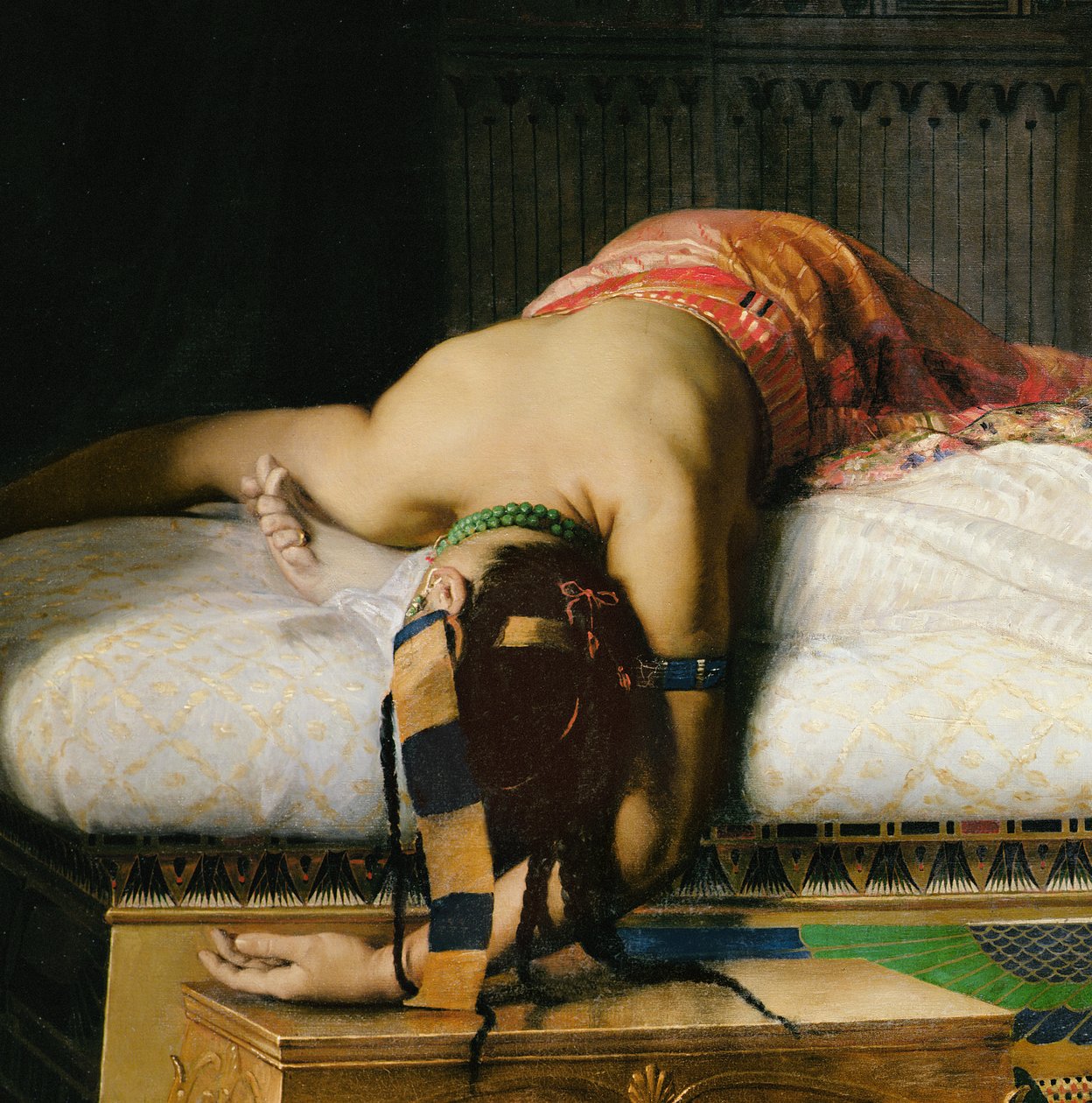 Kleopatran kuolema, 1874 (yksityiskohta 26262) tekijältä Jean Andre Rixens