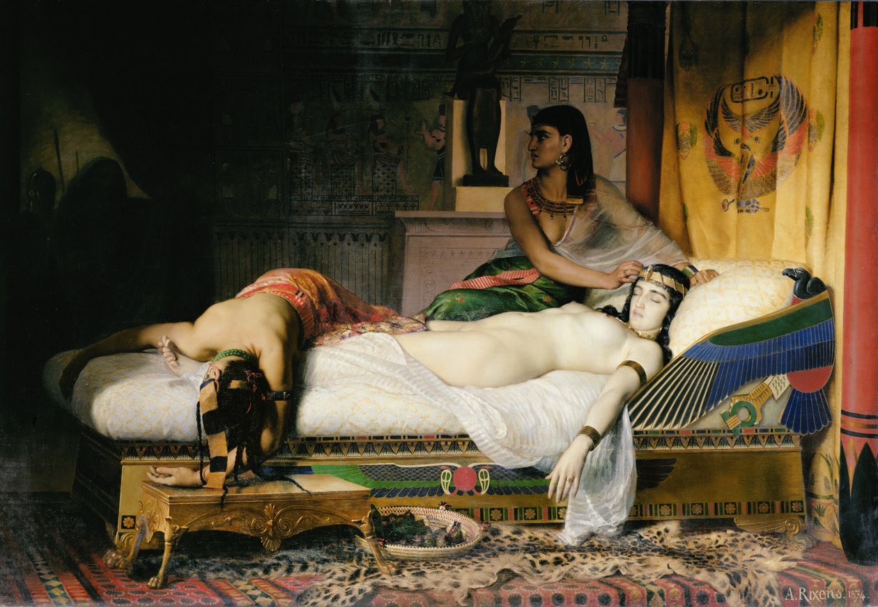 Kleopatran kuolema, 1874 tekijältä Jean Andre Rixens