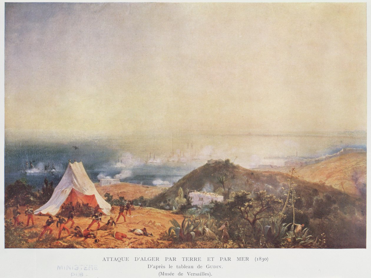 Algerian hyökkäys maalla ja meritse vuonna 1830 tekijältä Jean Antoine Theodore Gudin