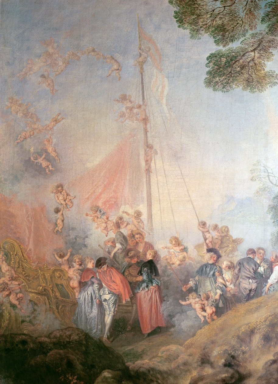 Laivaanlähtö Cytheraan, 1717 (yksityiskohta) tekijältä Jean Antoine Watteau