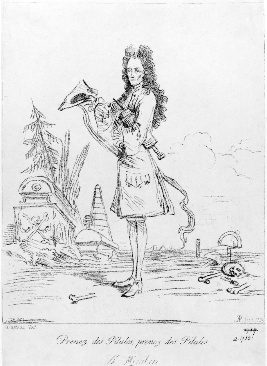 Ota pillereitä, ota pillereitä - Dr. Misabin, 1739 tekijältä Jean Antoine Watteau