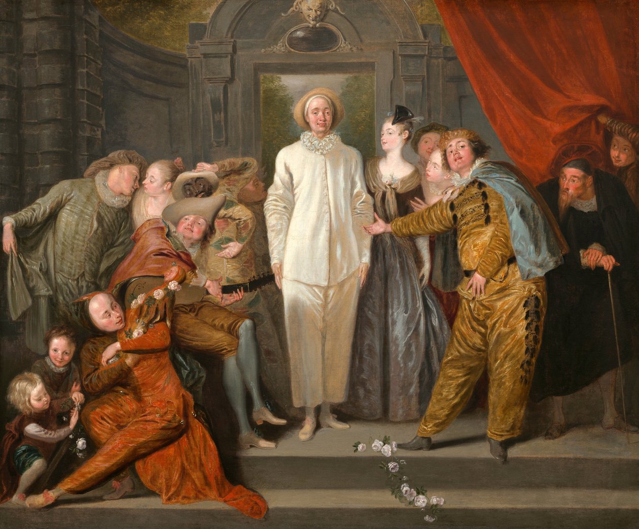 Italian koomikot, n. 1720 tekijältä Jean Antoine Watteau