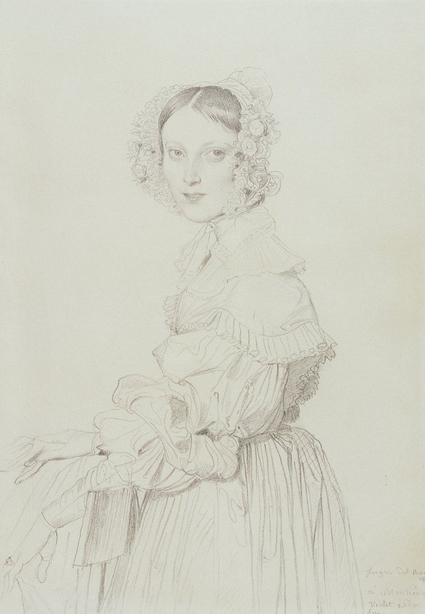 Elisabeth Tempier (kynä paperille) tekijältä Jean Auguste Dominique Ingres