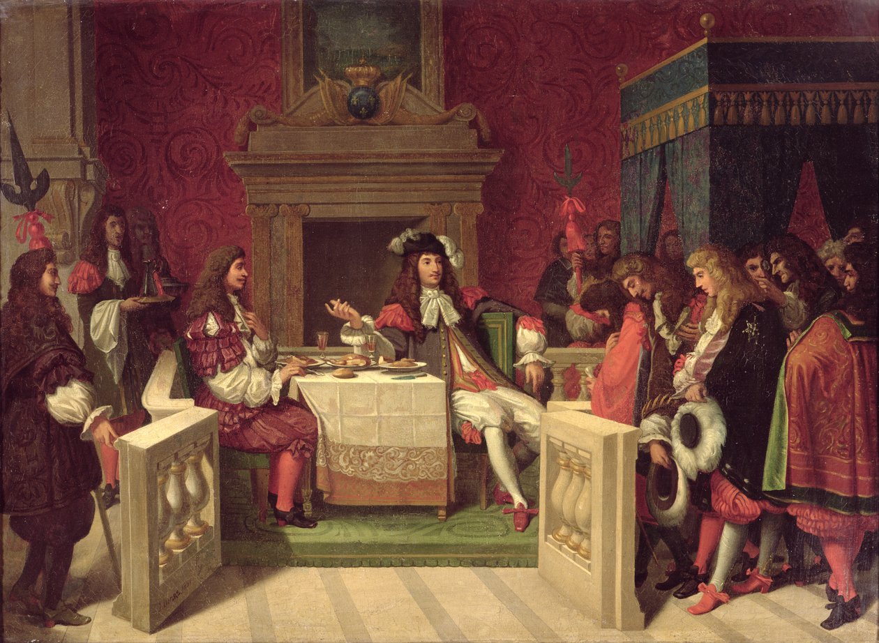 Moliere (1622-73) Ruokailu Louis XIV:n (1638-1715) kanssa 1857 tekijältä Jean Auguste Dominique Ingres