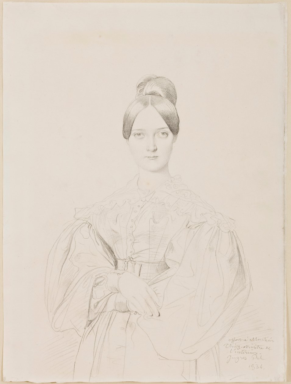 Madame Thiersin muotokuva, 1834 (grafiittikynä paperilla) tekijältä Jean Auguste Dominique Ingres