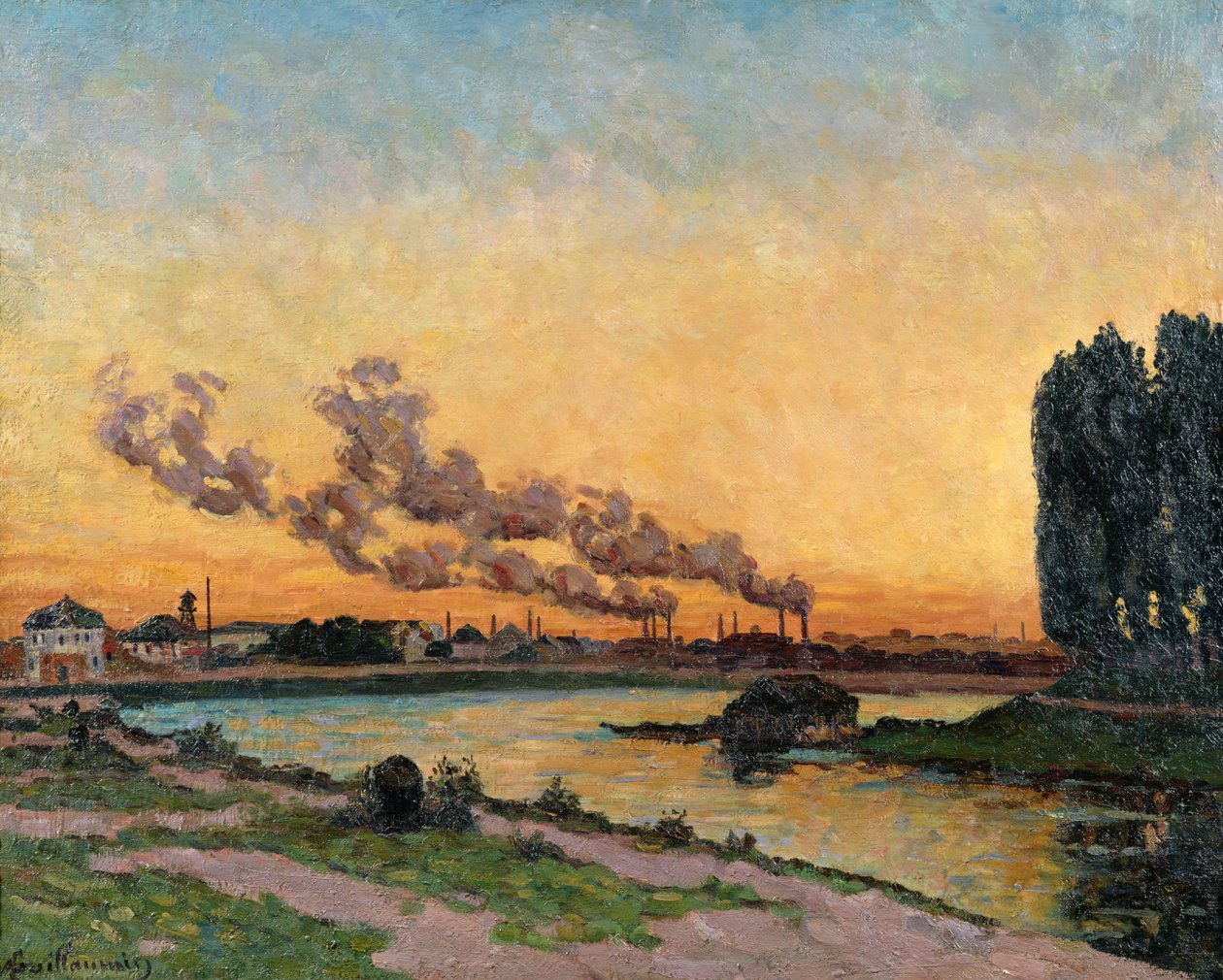 Laskeva aurinko Ivryssä, n. 1872–1873 tekijältä Jean Baptiste Armand Guillaumin
