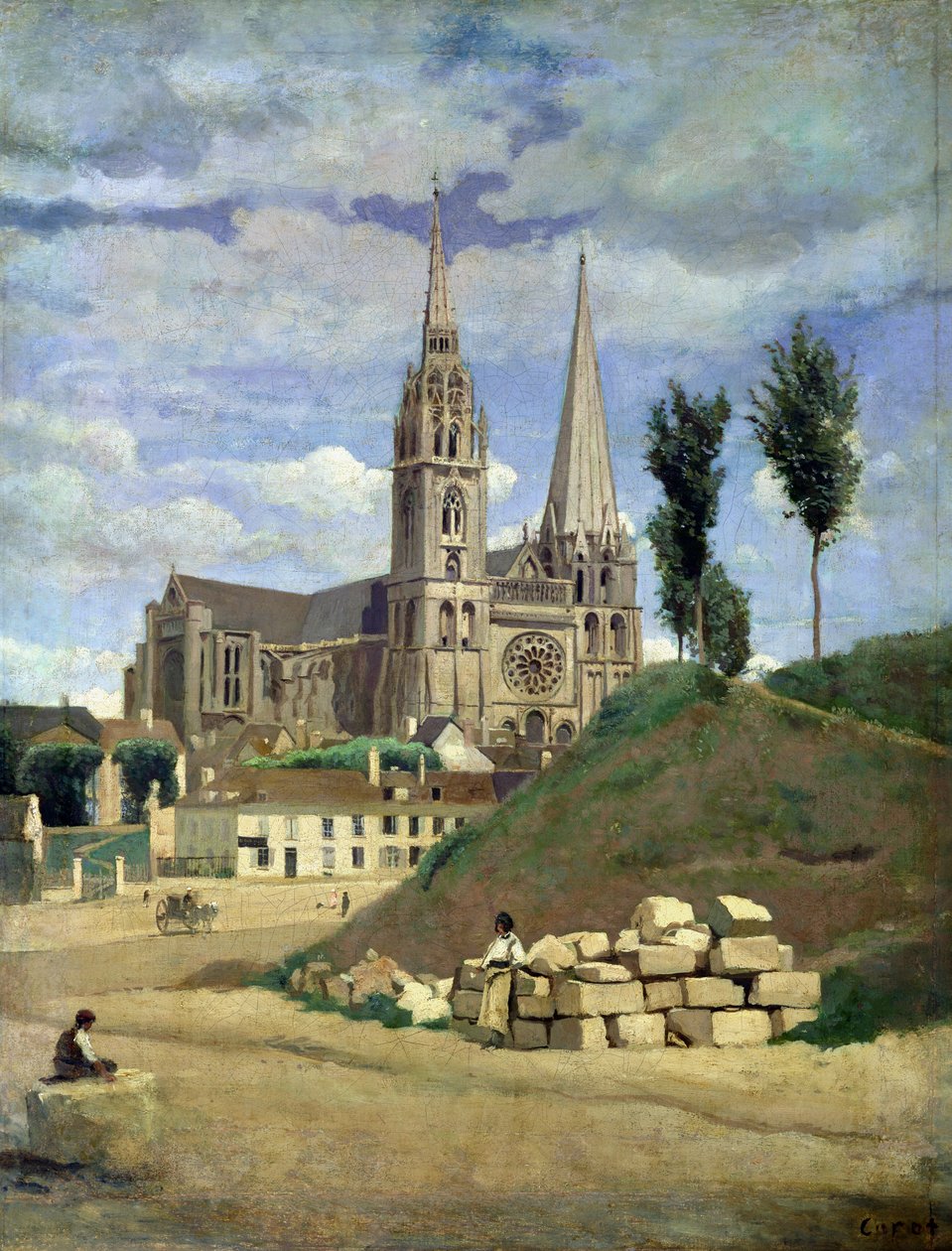 Chartresin katedraali, 1830 tekijältä Jean Baptiste Camille Corot