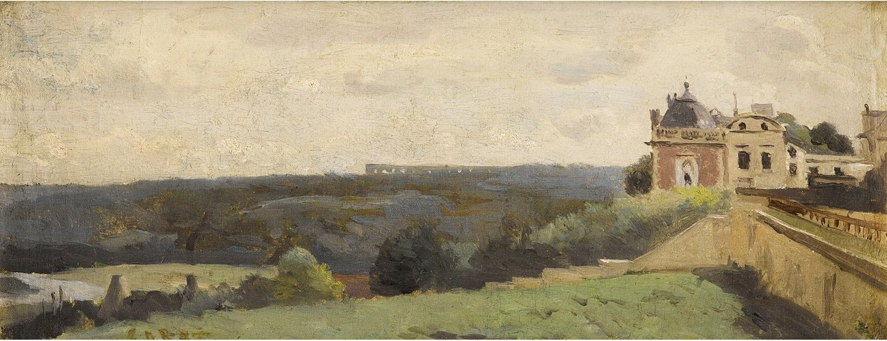 La Terrasse de Saint-Germain ja Laye château tekijältä Jean Baptiste Camille Corot