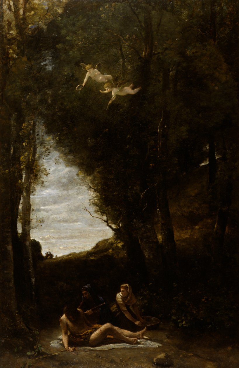 Pyhät naiset saivat pyhän Sebastianin tekijältä Jean Baptiste Camille Corot