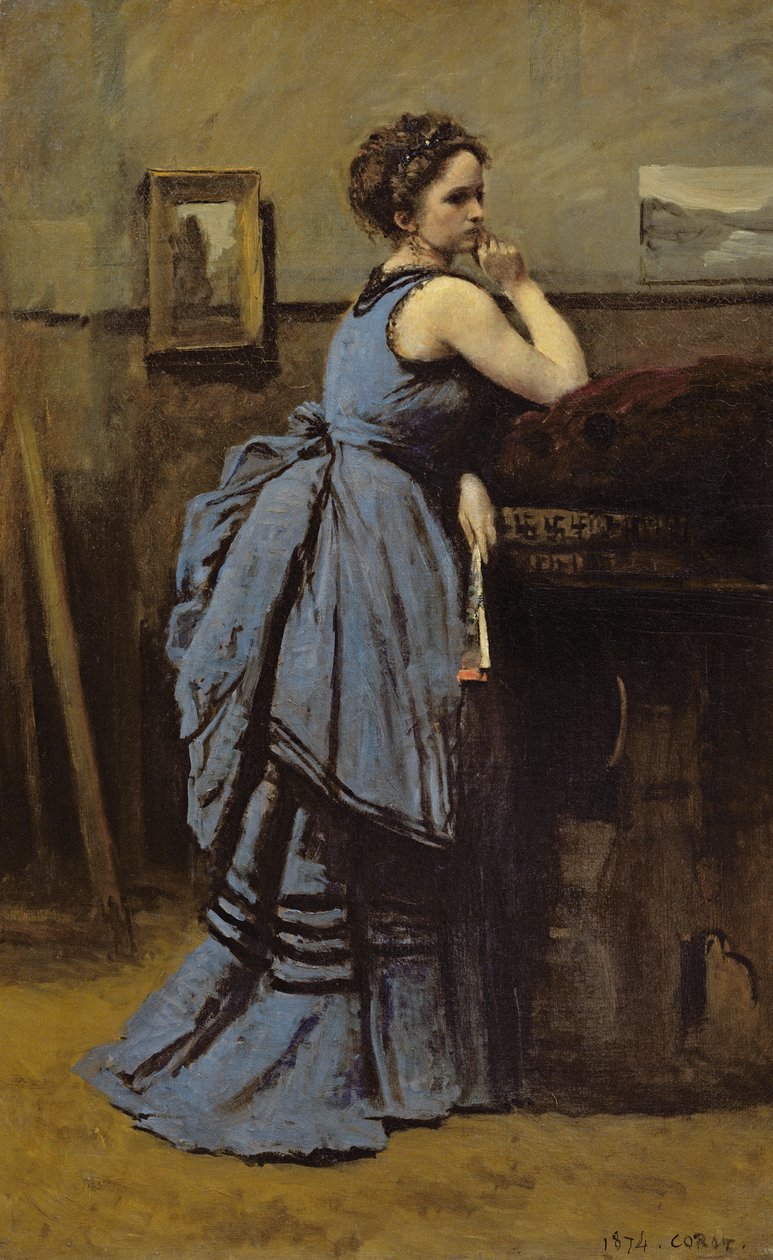 Nainen sinisessä, 1874 tekijältä Jean Baptiste Camille Corot