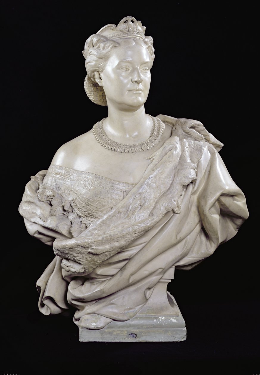 Prinsessa Mathilden (1820-1904) rintakuva noin 1862-63 (kipsi). tekijältä Jean Baptiste Carpeaux